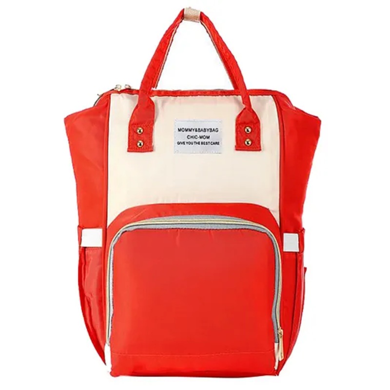 House of Quirk  Diaper Bag Maternity Backpack -  Red & Beige
