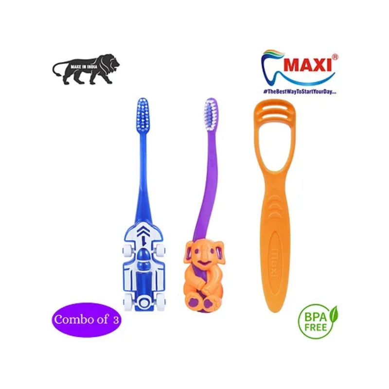 MAXI Junior Oral Care Combo Pack of 3 - Multicolor