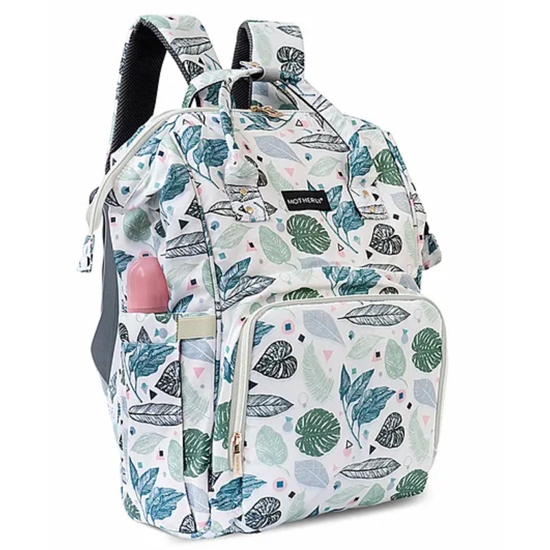 Motherly Elegant Diaper Bag for Mothers for Travel with Warranty | Spacious Diaper Bags for Mom | Baby Bag for Mother Travel  (Green Leaf)