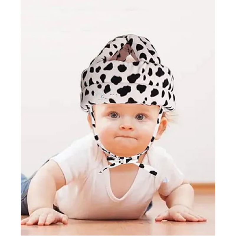 NeonateCare Baby Helmet Baby Head Protector -  Adjustable Size for Baby Learning to Walk or Run -  Soft Safety Helmet  (White Black Helmet)