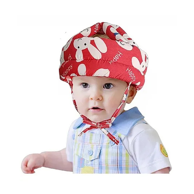 numum Baby Head Protector Helmet - Red Smiley helmet (color and design may vary)