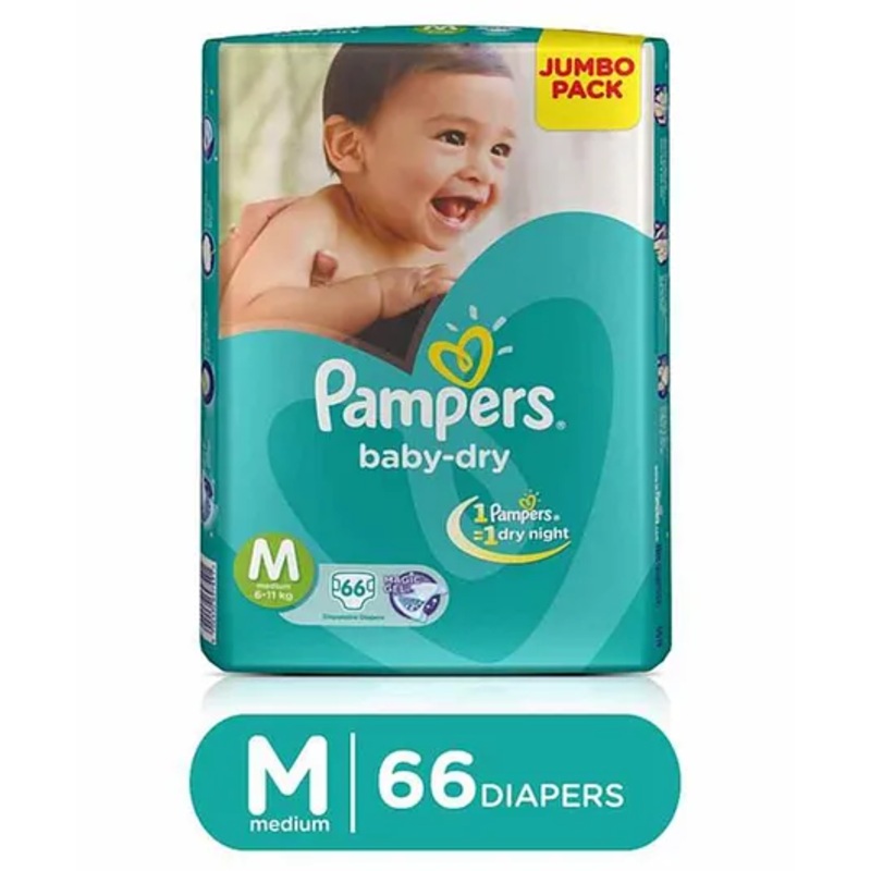 Pampers Taped Diapers Medium (MD) 66 count