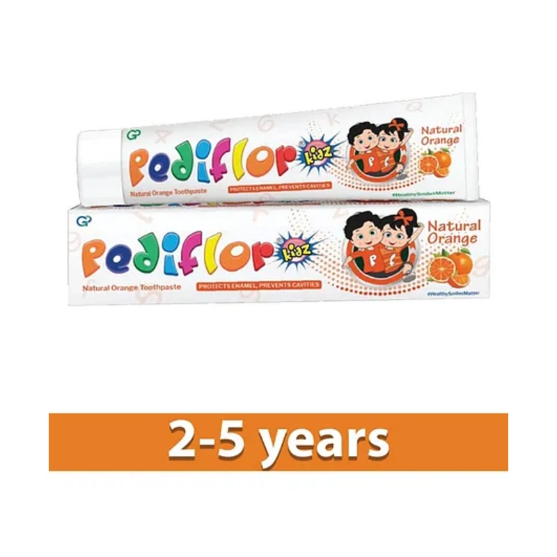 Pediflor Kidz Anticavity Fluoride Natural Orange Flavor Toothpaste  Vegan Friendly  - 70 g