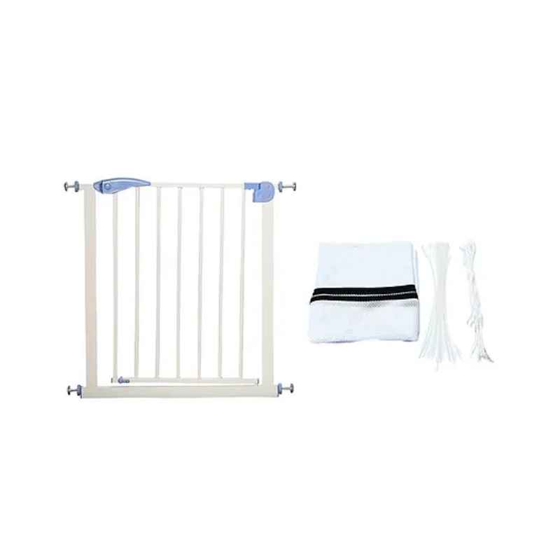 Safe-O-Kid 75-85 cm Child Safety Stair Safety Gates with 1 Fall Prevention Safety Net
