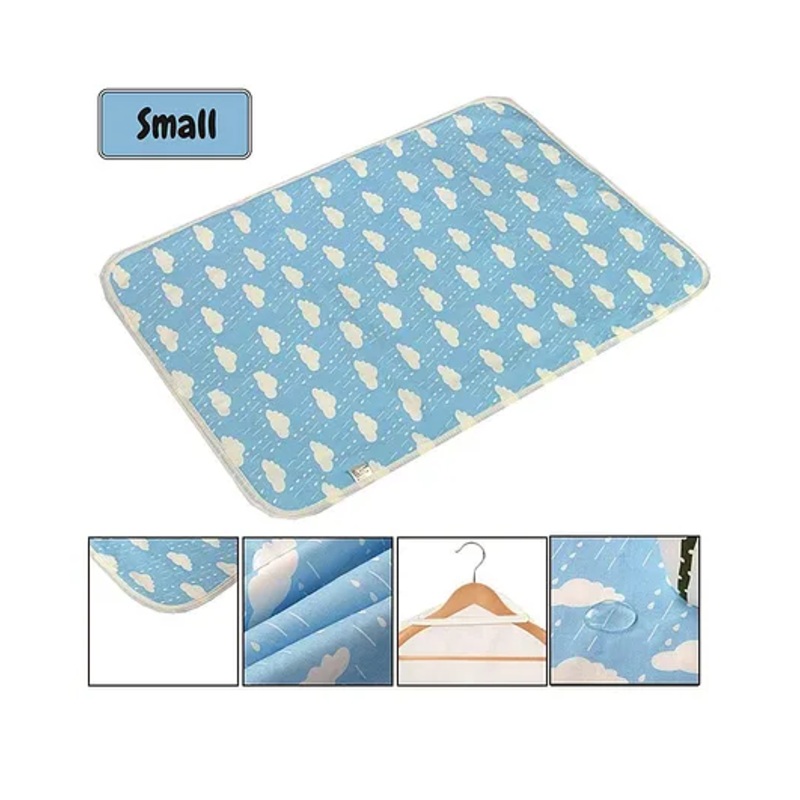 Syga Cloud Printed Waterproof Diaper Changing Mat Small Size - Blue