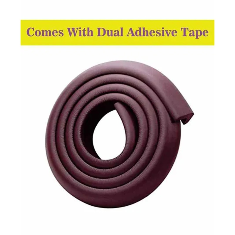 Syga Safety Strip Furniture Corner Guard Strip with Dual Adhesive Tape - Brown