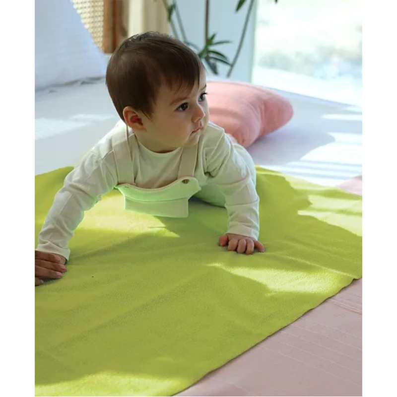 TIDY SLEEP Waterproof Baby Bed Protector Dry Sheet For New Born Babies- Olive (Small)