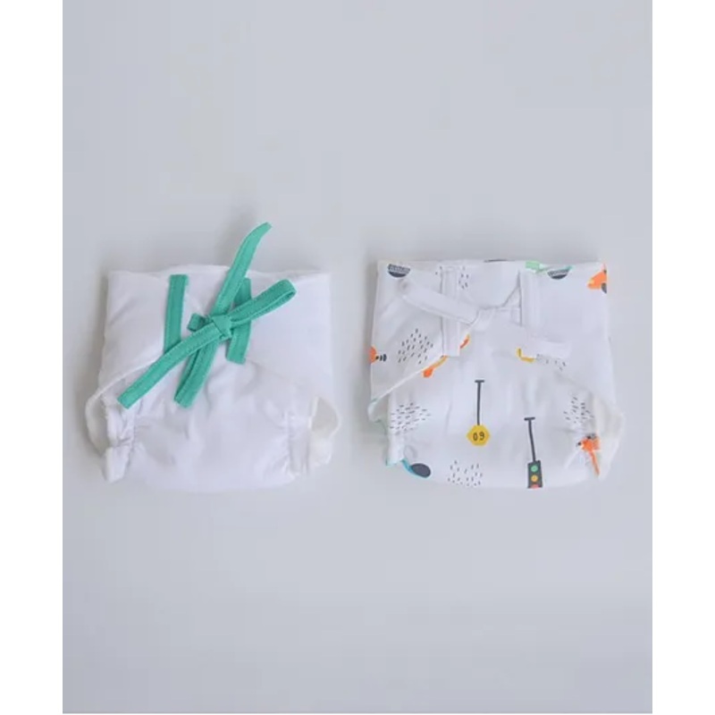 Yellow Doodle Green Hearts Doodle Dry Nappies Large Pack Of 2 - Green