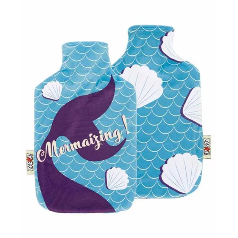 Arditex Hot Water Bottle with Textile Cover Mermaid Design - Capacity 2 Litres