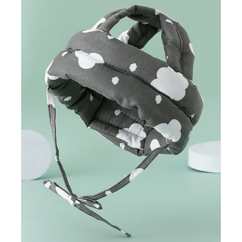 Baby Helmets With Cloud Print - Grey