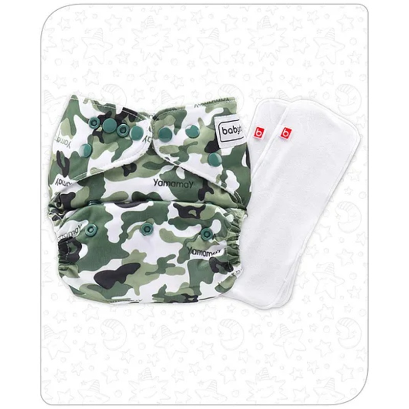 Babyhug Free Size Reusable Cloth Nappies With 2 SmartDry Inserts Anchor Print- Green