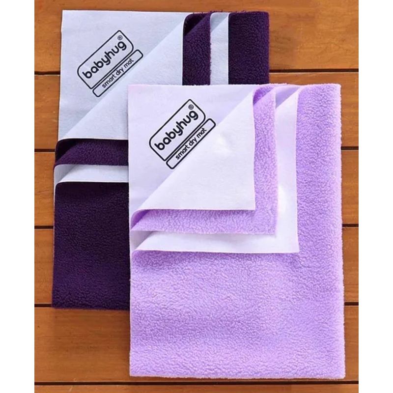 Babyhug Smart Dry Bed Protector Sheet Pack of 2 Large - Violet Purple