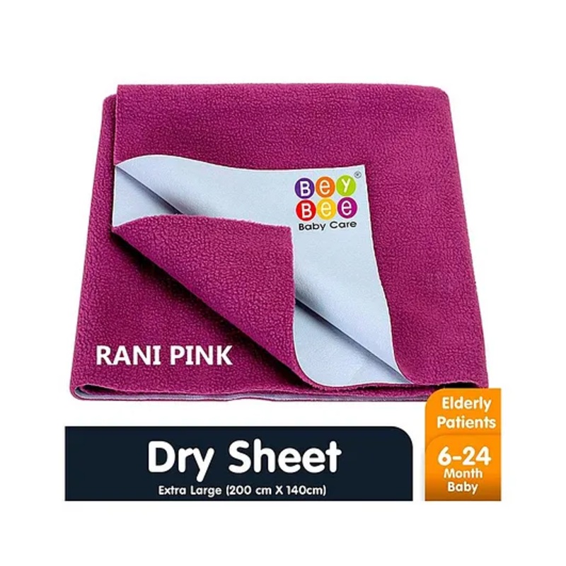 BeyBee Waterproof Double Bed Protector Baby Care Sheet,  Extra Large - Rani Pink