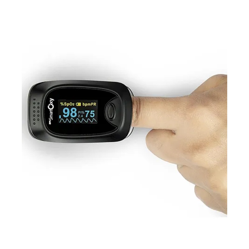 BPL Medical Technologies Smart Oxy Finger Tip Pulse Oximeter (Black)|High Accuracy|SPO2|Perfusion Index| OLED Display| CE Certified| Heart Rate| - Black