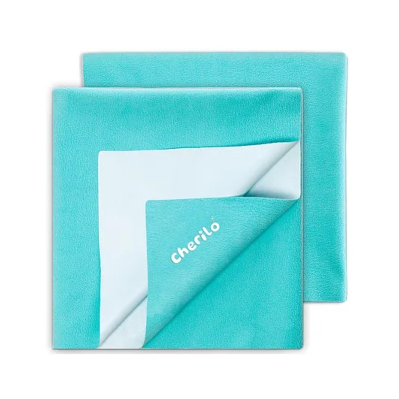 Cherilo Quick Dry Baby Bed Protector Small Pack of 2 - Sea Green