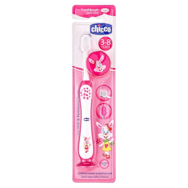 Chicco Ultra Soft Bristles Toothbrush Bunny Print - Pink