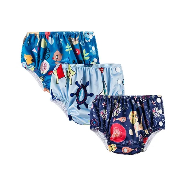 Chinmay Kids Waterproof Swim Diapers - Leakproof & Adjustable for Boys & Girls | Pack of 3 Fun Designs