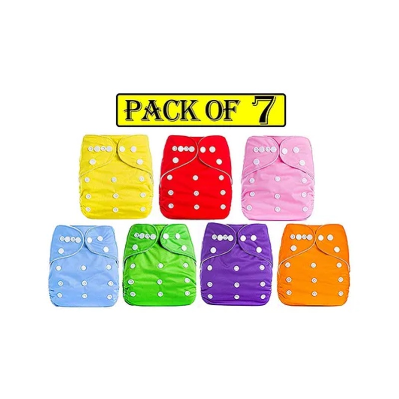 Domenico Reusable Diaper Pack of 7 - Muticolour