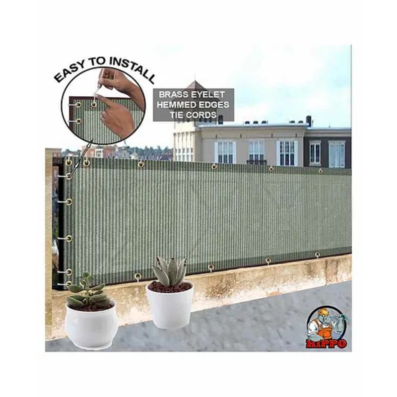 Hippo Balcony Net Moonstone - Green