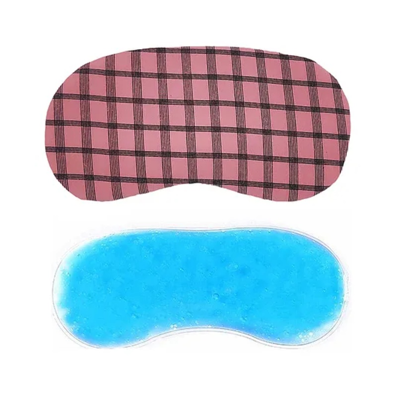 Jenna Check Pink Printed Sleeping Eye Mask With cooling Gel