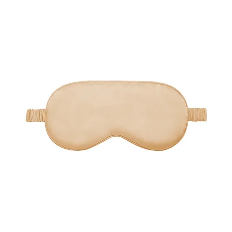 Jenna Silk Plain Sleeping Eye Mask With Cooling Gel - Beige
