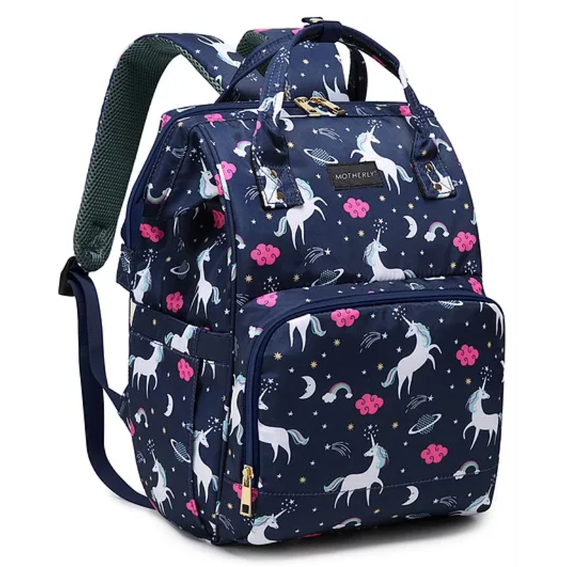 Motherly Elegant Diaper Bag for Mothers for Travel with Warranty | Spacious Diaper Bags for Mom | Baby Bag for Mother Travel  - (Unicorn Blue)
