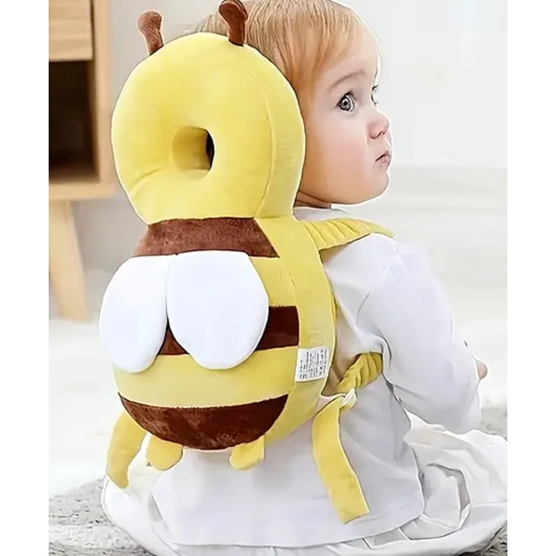 Muren Baby soft Cushion Head protector for Toddlers, Anti-fall Pillow with Adjustable Shoulder Strap suitable for young children's head protection-Yellow(Color and design may vary)