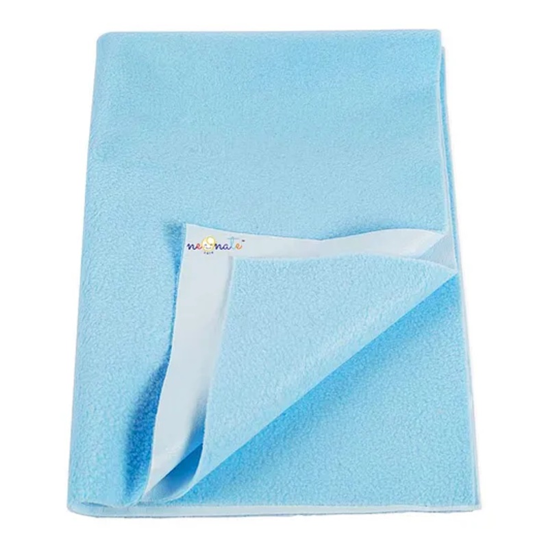 NeonateCare Microfiber Insta Dry Waterproof Baby Bed Protector Dry Sheet for Babies Medium - Blue