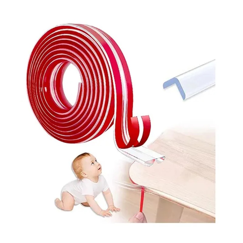 Safe-O-Kid 2 Meter Transparent Edge Protector  Baby Safety Cushion Strip for Furniture | BPA-Free, Soft & Clear Edge Guard