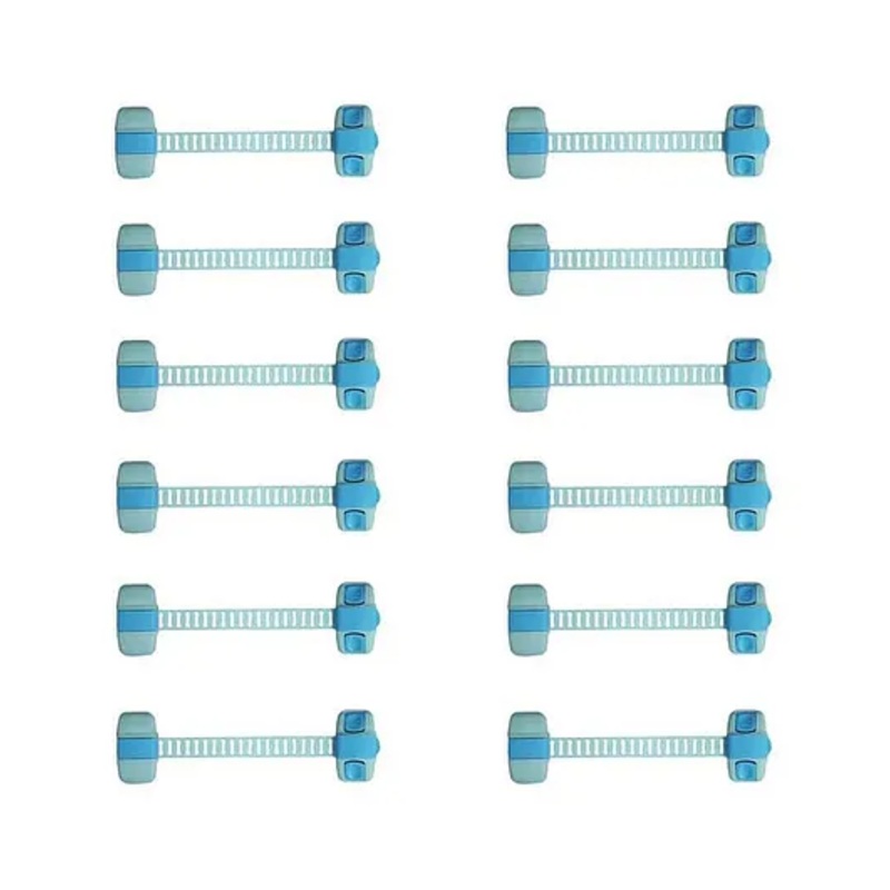 Safe-O-Kid Adjustable Medium Multi-Purpose Child Safety Lock Pack Of 12 - Blue