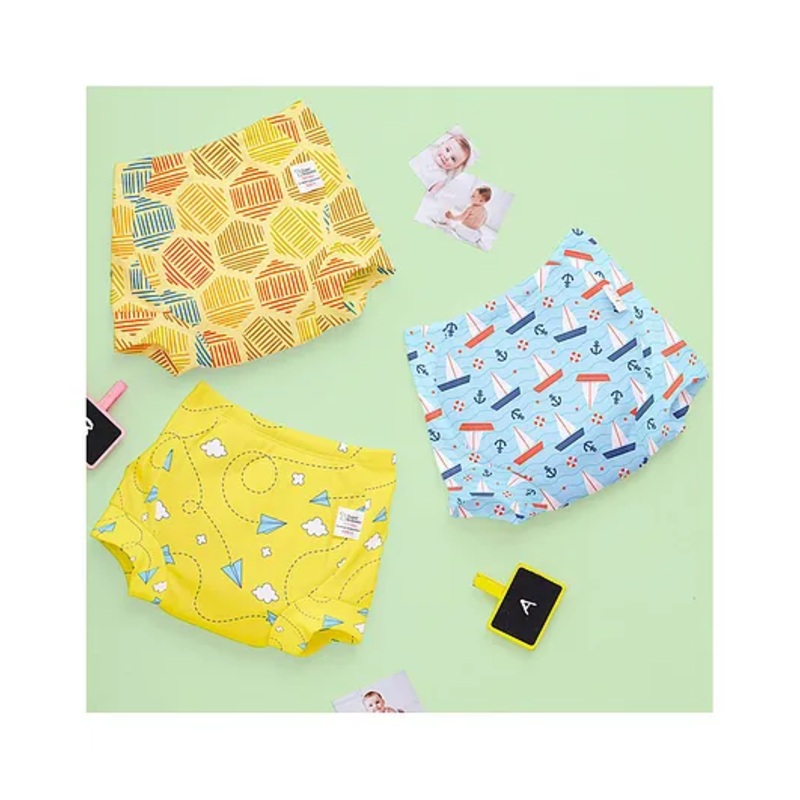 SuperBottoms Padded Underwear with Plane & Boat Print Pack of 3 - Multicolor