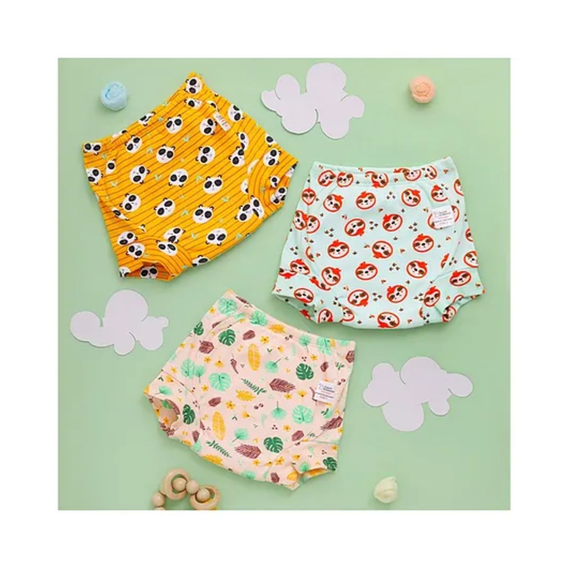 SuperBottoms Potty Training Pants for Mess-Free Diaper-Free Time with Panda  Floral Print Pack of 3 - Yellow Baby Pink