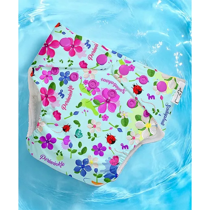 SuperBottoms Swimming Diapers for Babies & Toddlers - Washable, Reusable & Adjustable Swim Diapers | Periwinkle