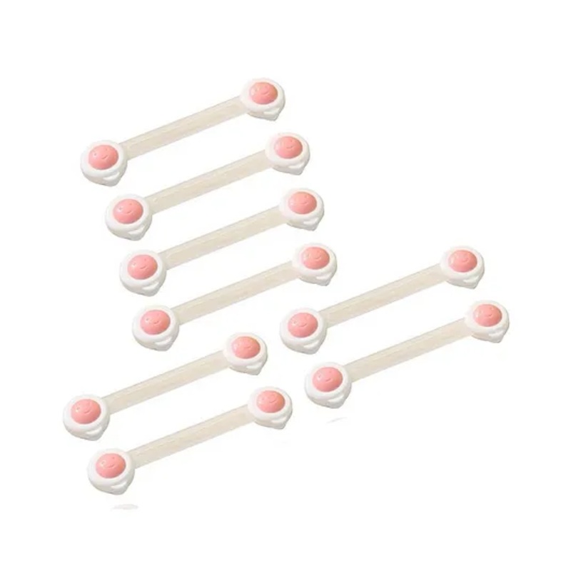 Syga Baby Safety Locks With Adjustable Straps Pack of 8 - Pink White