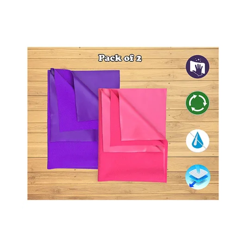 THE LITTLE LOOKERS Quicky Dry Sheets Massage Mats Water Proof Bed Protector Crib Sheets for Baby Large Pack of 2  - Purple Dark Pink