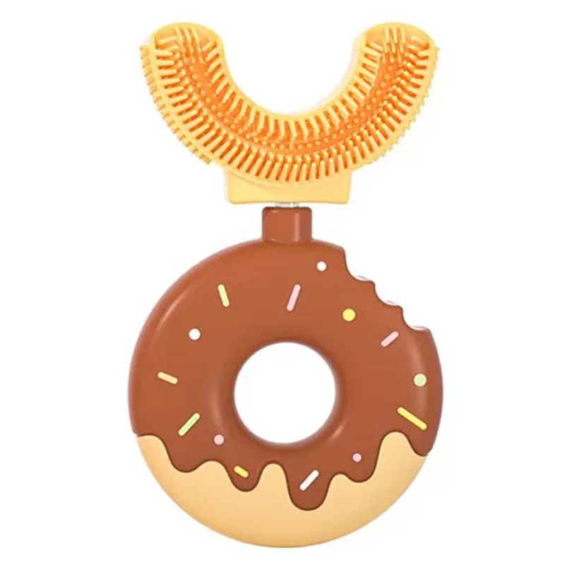 U shape Extra soft kids Toothbrush Donut Shape-Brown