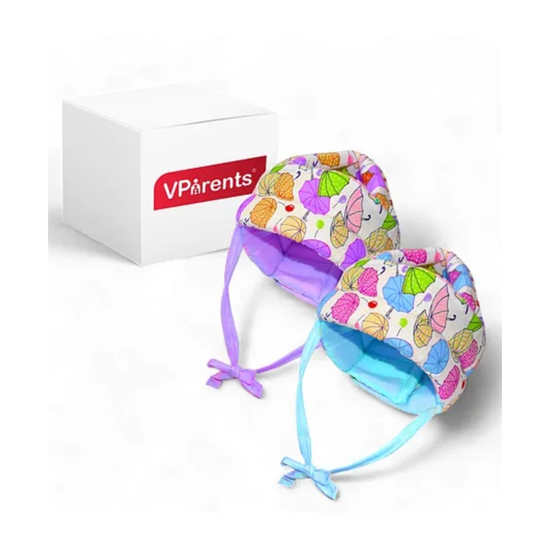 Vparents Chunky Baby Head Protector for Safety of Kids 6M to 3 Years- Baby Safety Helmet with Proper Air Ventilation & Corner Guard Protection Pack of 2 (Blue and Purple)
