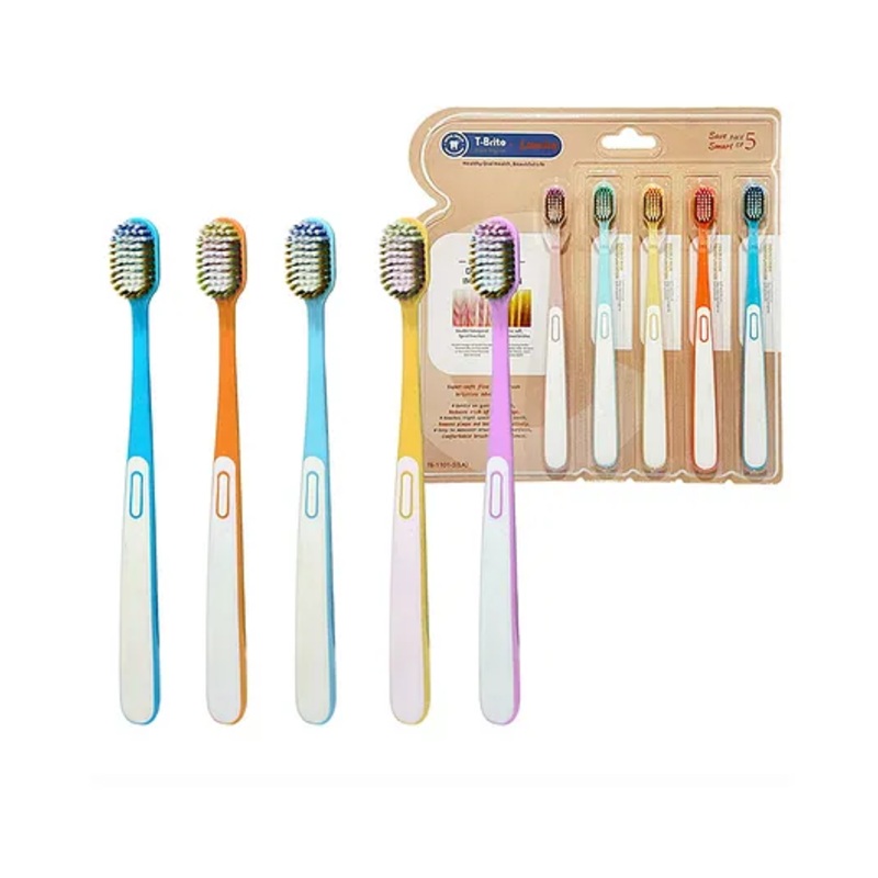 YAMAMA Tooth Brush For Kids And Adults Double Hair Implantation Wide Headed Soft Bristles Gum-protecting Toothbrush Super Soft Bristles For Sensitive Teeth Manual Toothbrush Set For Kids And Adults  (Pack of 5 - Multicolor)