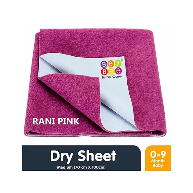 Bey Bee Waterproof Bed Protector Dry Sheet Medium - Rani Pink