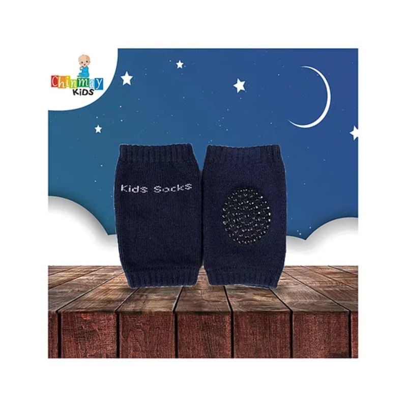 Chinmay Kids Anti-Slip Padded Stretchable Elastic Cotton Soft Comfortable Knee Pads -Dark Blue