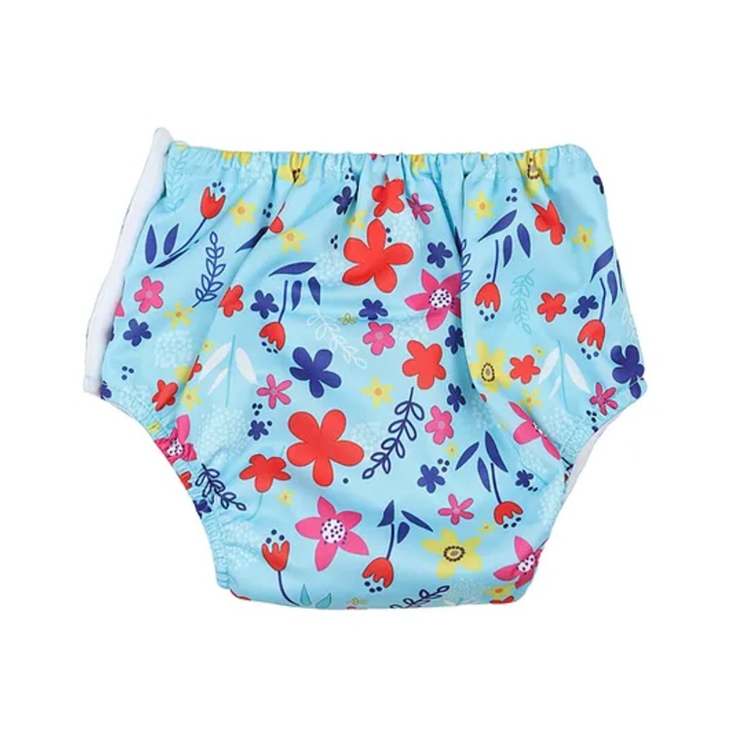 Chinmay Kids Baby Swim Diaper Waterproof Reusable Leakproof Adjustable Boys Girls Swimsuit Sky Blue Flower