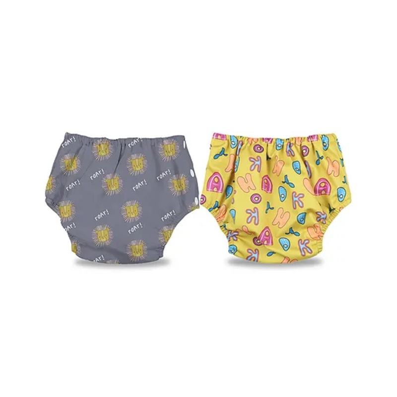 Chinmay Kids Baby Swim Diaper Waterproof Reusable Leakproof Adjustable Infant Pool Pant Boys And Girls Swim Diaper- Grey Yellow