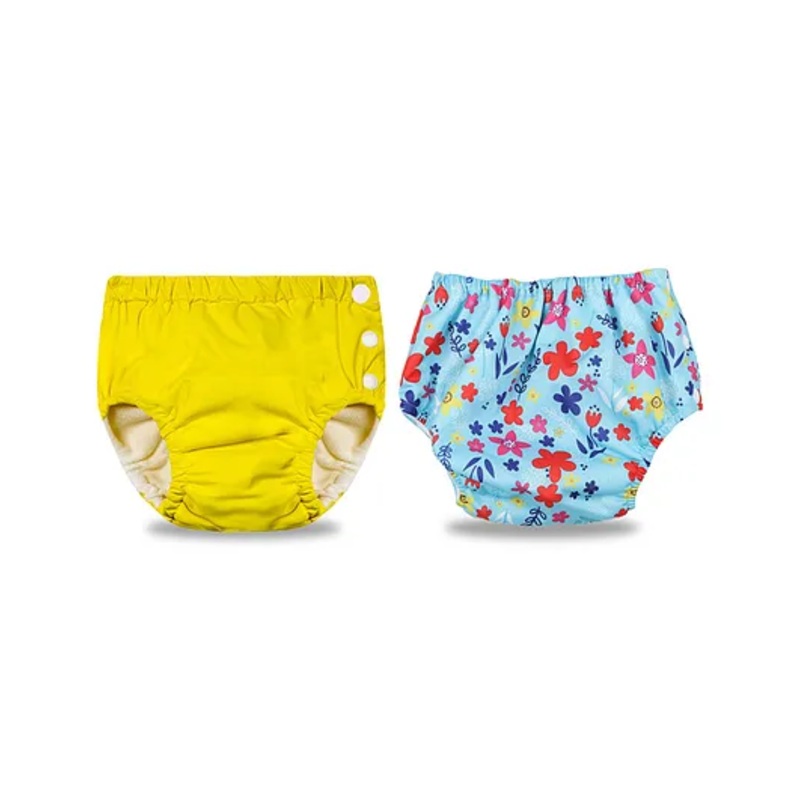 Chinmay Kids Swimming Pants Reusable Swimwear Diaper Pool Pants Pack of 2 - Yellow & Blue