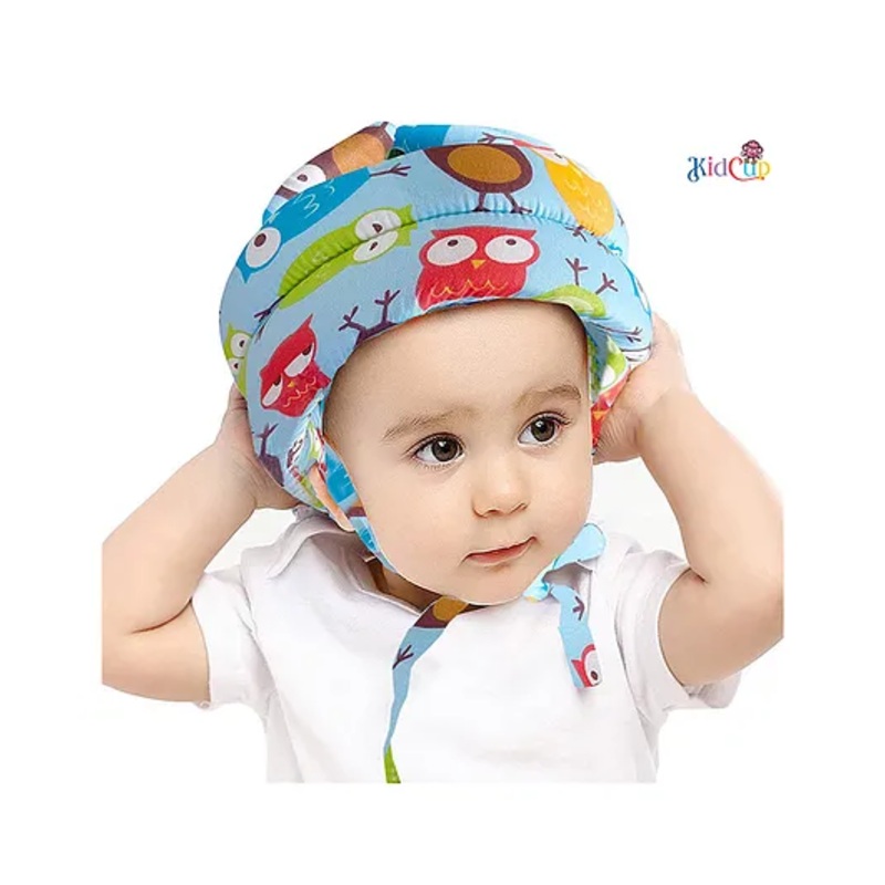 Kidcup Adjustable Cushioned Baby Safety Helmet (Print & Color May Vary)