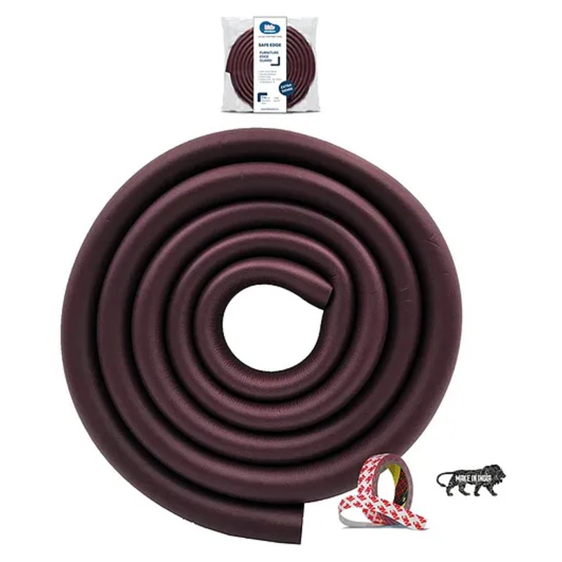 Kids Station NBR BPA-Free Baby Safety Edge Protector - Edge Protector Strip for Infants, Sharp Edges - Toddler proofing Cover - Childproof Guards - High Dense Foam Cushion - U shaped - 2m Long (Brown)