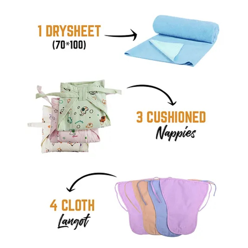 Moms Home Baby Care Nappy Combo Pack of 13 - Multicolour