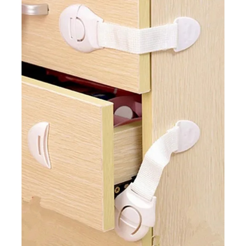 Multipurpose Safety Child Proof Cabinet & Drawer Locks Set of 10 - White