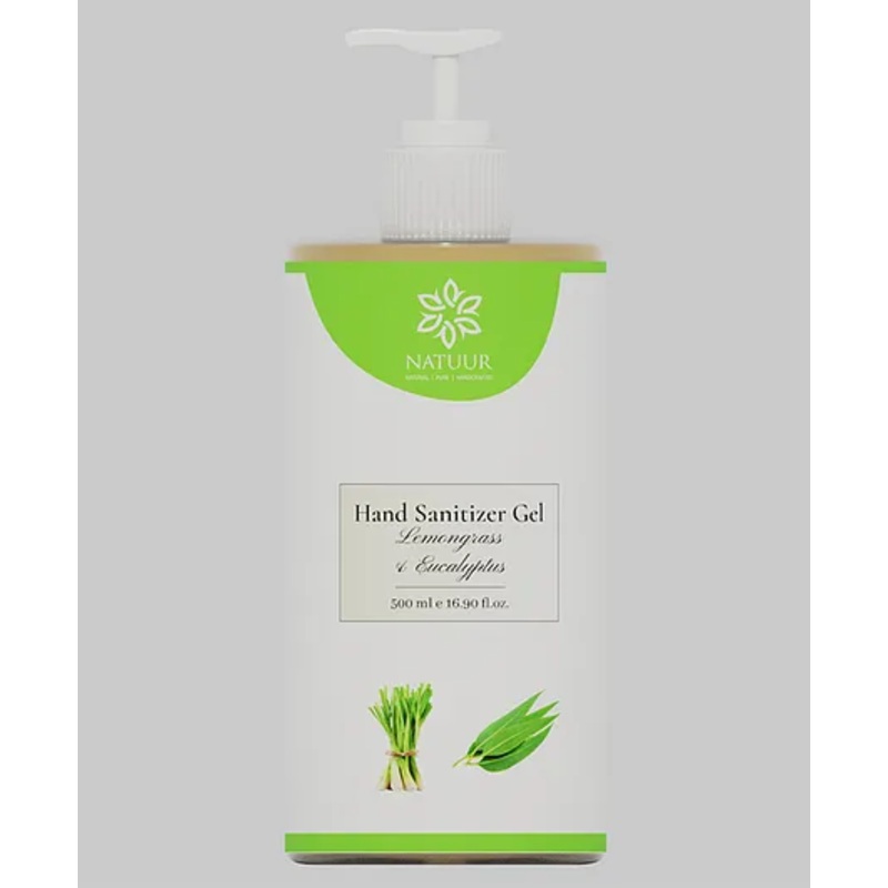 Natuur-Hand sanitizer gel - lemongrass and eucalyptus 500ml