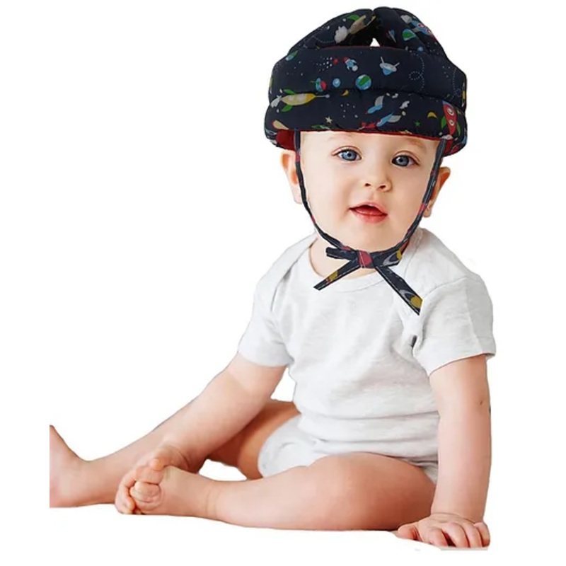 ORTIS Adjustable Cushioned Baby Safety Helmet Blue Space (Print May Vary)