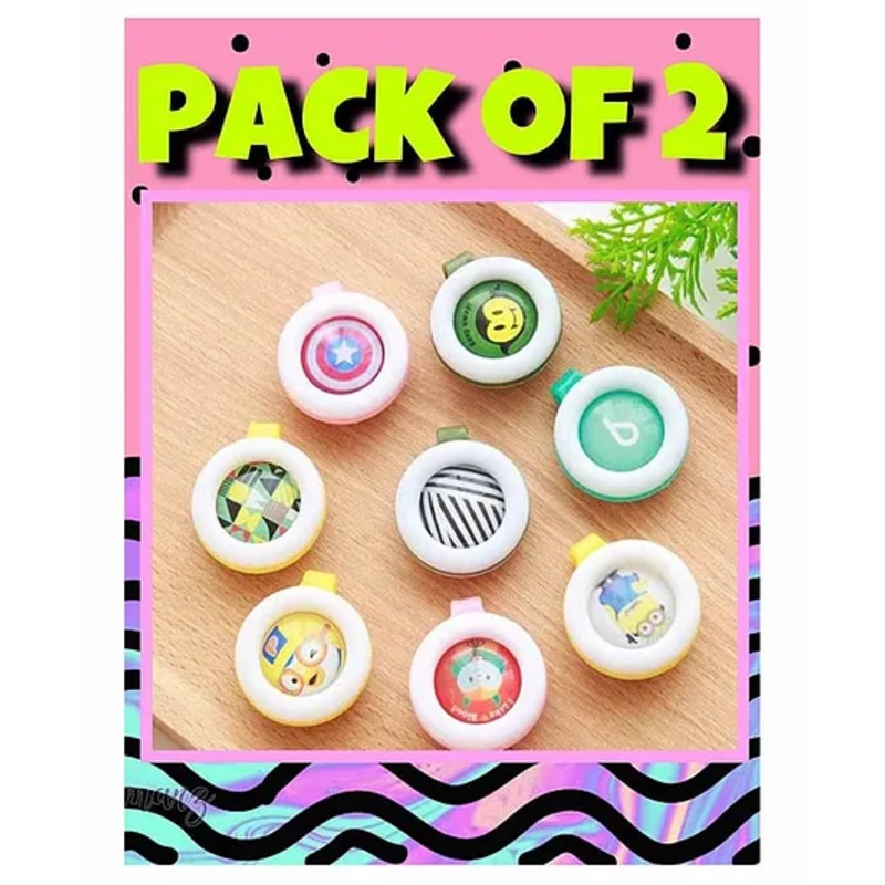 Ortis Reusable Mosquito Repellent Badge Pack of 2 - Colour & Print May Vary